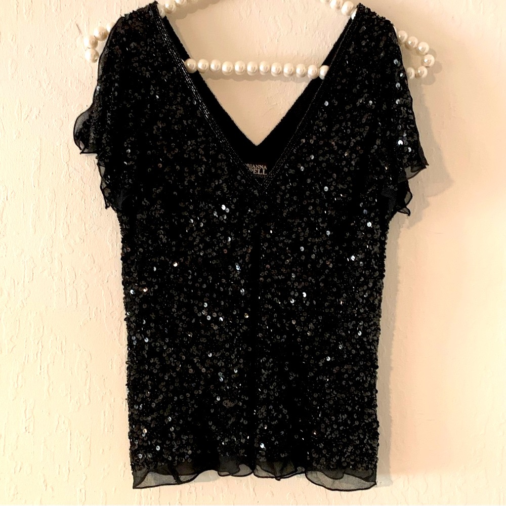 Adrianna Papell sequin top.